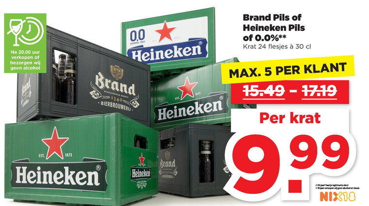 Heineken   krat bier folder aanbieding bij  Plus - details