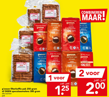 Gwoon   koffie, speculaas folder aanbieding bij  Deen - details