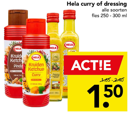 Hela   curryketchup, dressing folder aanbieding bij  Deen - details