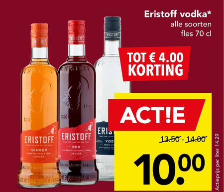 Eristoff   wodka folder aanbieding bij  Deen - details