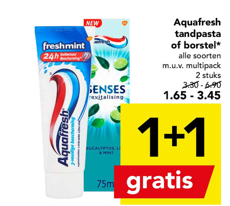 Aquafresh   tandpasta, tandenborstel folder aanbieding bij  Deen - details