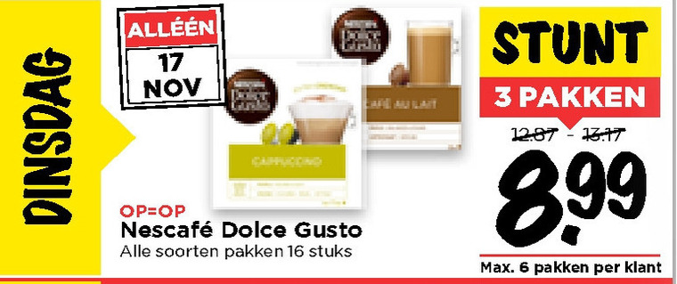 Nescafe   dolce gusto capsules folder aanbieding bij  Vomar - details