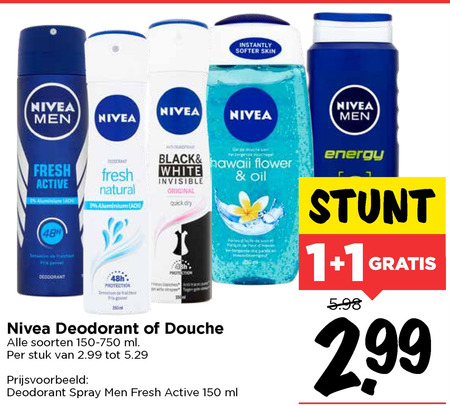 Nivea   deodorant, douchegel folder aanbieding bij  Vomar - details