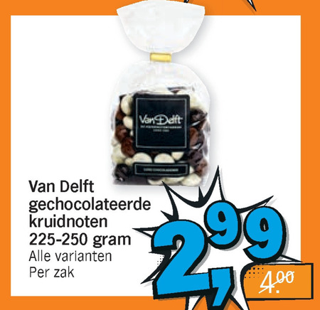 Van Delft   chocolade kruidnoten folder aanbieding bij  Albert Heijn - details