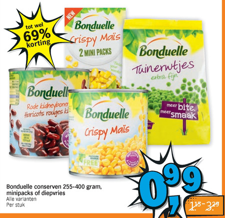 Bonduelle   groenteconserven, diepvriesgroente folder aanbieding bij  Albert Heijn - details