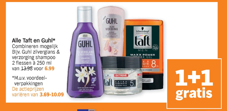 Taft   conditioner, hairspray folder aanbieding bij  Albert Heijn - details