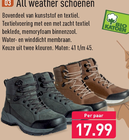 wandelschoenen folder aanbieding bij Aldi details