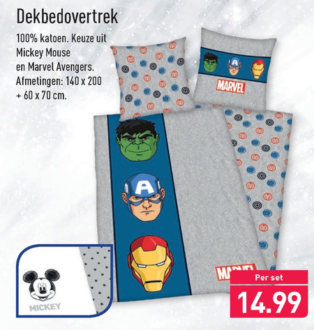 Mickey Mouse   kinderdekbedovertrek folder aanbieding bij  Aldi - details