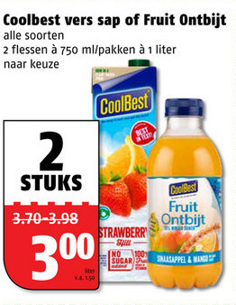 Coolbest   vruchtensap folder aanbieding bij  Poiesz - details