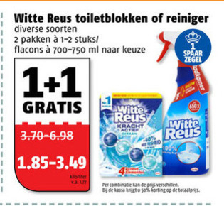 Witte Reus   toiletreiniger, toiletblok folder aanbieding bij  Poiesz - details