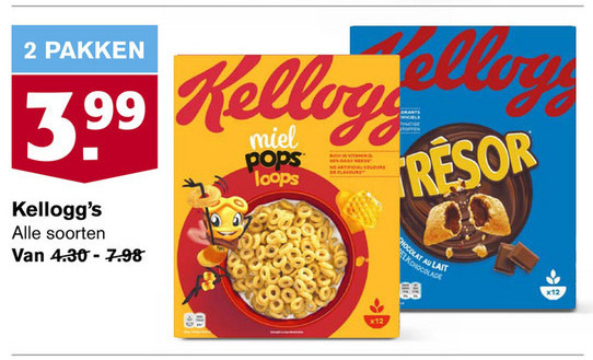 Kellogs   cereals folder aanbieding bij  Hoogvliet - details