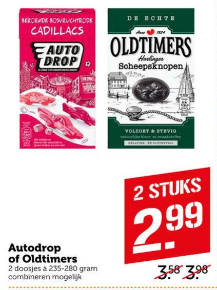 Oldtimers   drop, snoep folder aanbieding bij  Coop - details