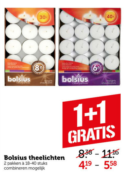 Bolsius   theelicht folder aanbieding bij  Coop - details