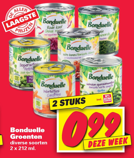 Bonduelle   groenteconserven folder aanbieding bij  Nettorama - details