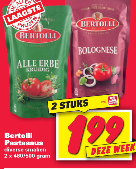 Bertolli   pastasaus folder aanbieding bij  Nettorama - details