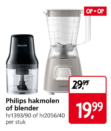 Philips   hakmolen, blender folder aanbieding bij  Jan Linders - details