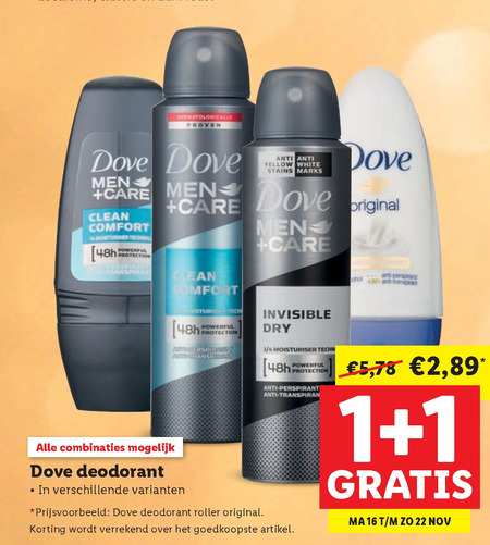 Dove   deodorant folder aanbieding bij  Lidl - details