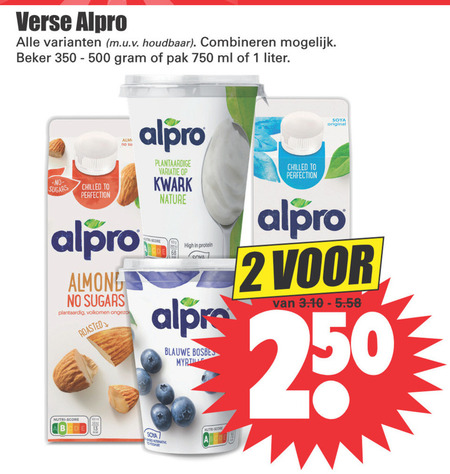 Alpro   soja zuivel, soja melk folder aanbieding bij  Dirk - details