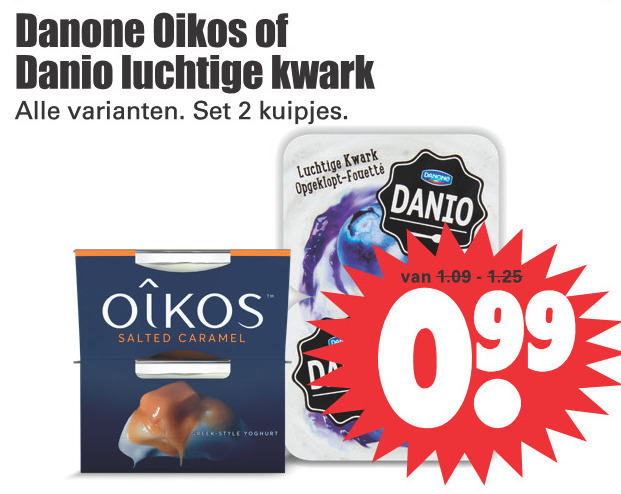 Danone Oikos   kwark, vruchtenyoghurt folder aanbieding bij  Dirk - details