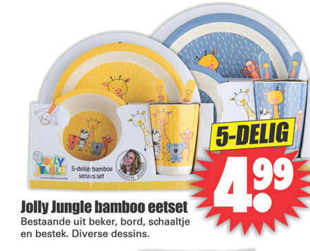 Jolly Jungle   kinderservies folder aanbieding bij  Dirk - details