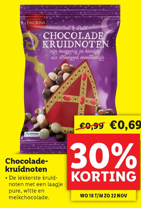 Favorina   chocolade kruidnoten folder aanbieding bij  Lidl - details