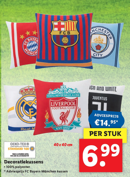 FC Barcelona   sierkussen folder aanbieding bij  Lidl - details