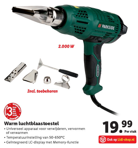 Citroen Automatisch Negen Parkside verfafbrander folder aanbieding bij Lidl - details