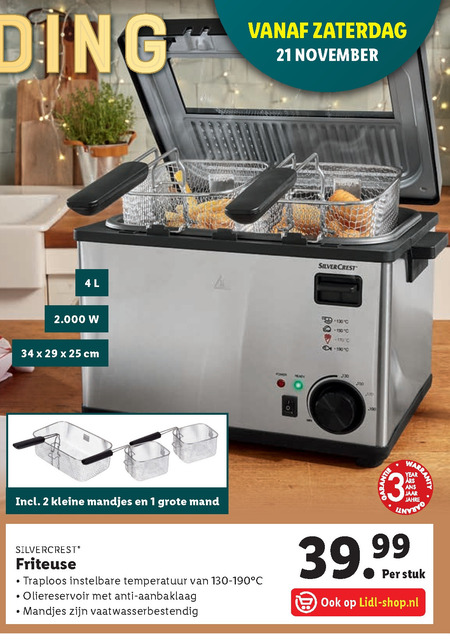 SilverCrest   friteuse folder aanbieding bij  Lidl - details