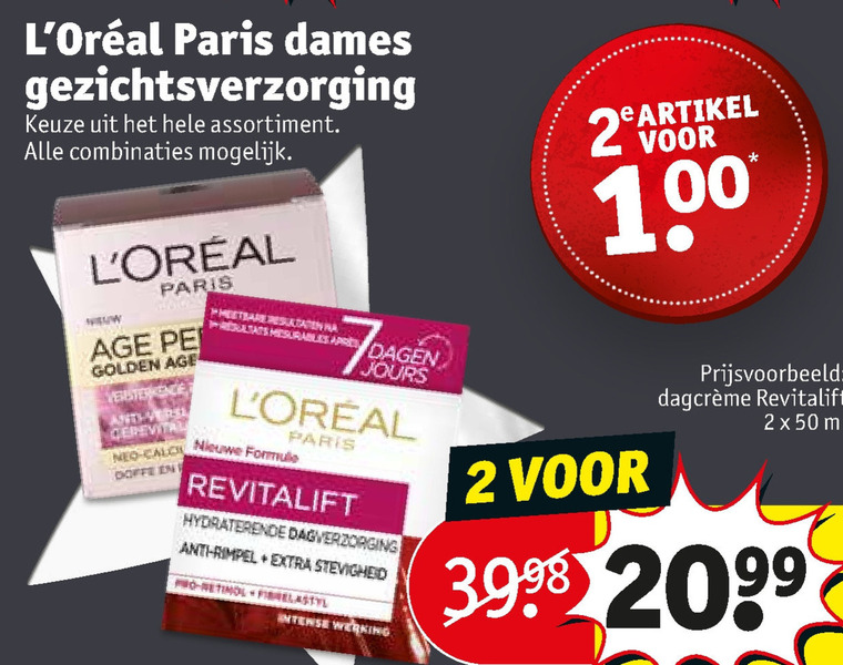 L Oreal   gezichtsverzorging, nachtcreme folder aanbieding bij  Kruidvat - details