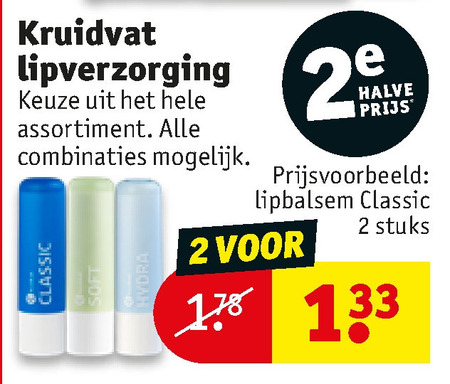 Kruidvat Huismerk   lippenbalsem folder aanbieding bij  Kruidvat - details