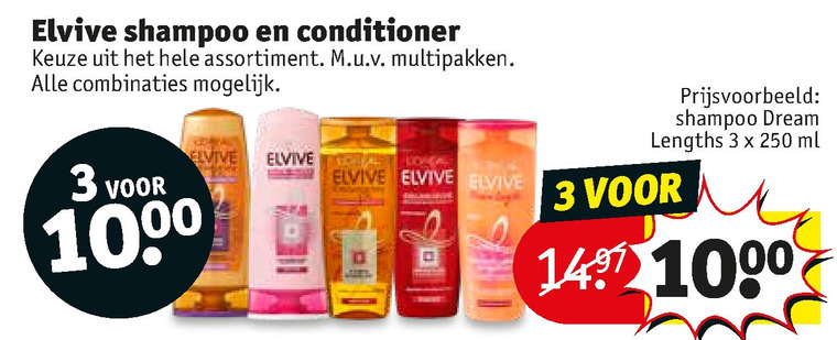 Elvive   shampoo, conditioner folder aanbieding bij  Kruidvat - details