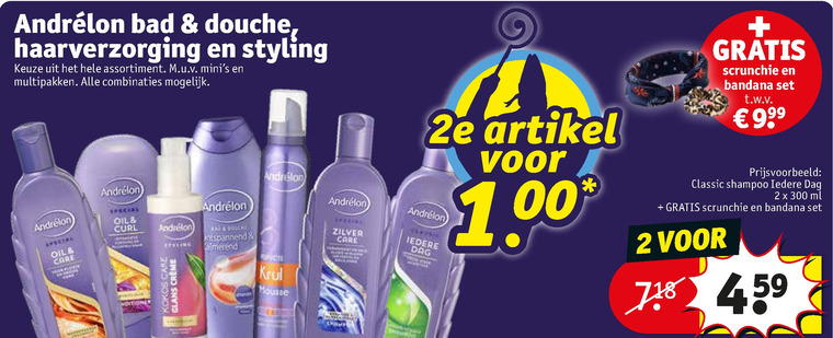 Andrelon   conditioner, hairspray folder aanbieding bij  Kruidvat - details