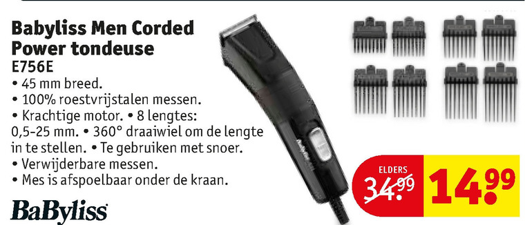 BaByliss   tondeuse folder aanbieding bij  Kruidvat - details