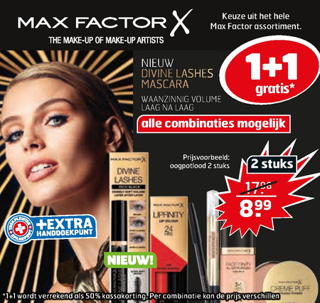 Max Factor   cosmetica, lipstick folder aanbieding bij  Trekpleister - details