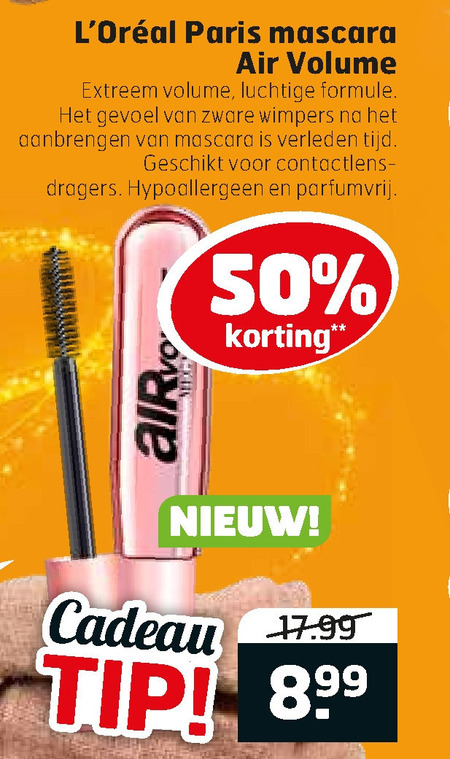 L Oreal   mascara folder aanbieding bij  Trekpleister - details