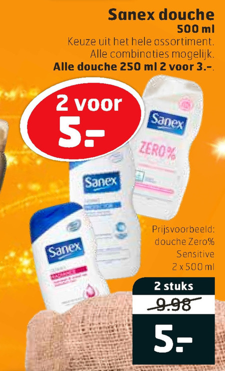 Sanex   douchegel folder aanbieding bij  Trekpleister - details