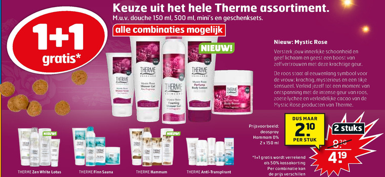 Therme   huidverzorging, bodylotion folder aanbieding bij  Trekpleister - details