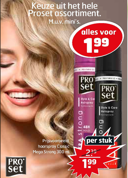 ProSet   hairspray folder aanbieding bij  Trekpleister - details