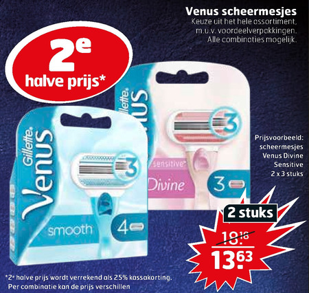 Gillette Venus   dames scheermesje folder aanbieding bij  Trekpleister - details