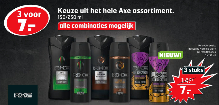 Axe   deodorant folder aanbieding bij  Trekpleister - details