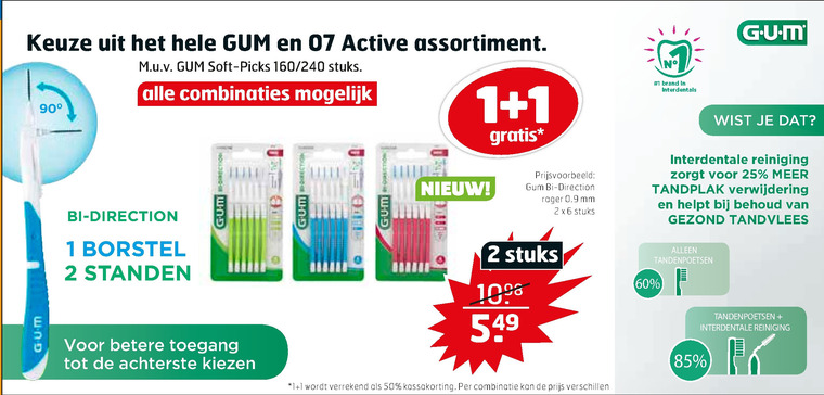 G.U.M.   mondwater, interdentale ragers folder aanbieding bij  Trekpleister - details