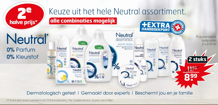 Neutral   douchegel, bodylotion folder aanbieding bij  Trekpleister - details