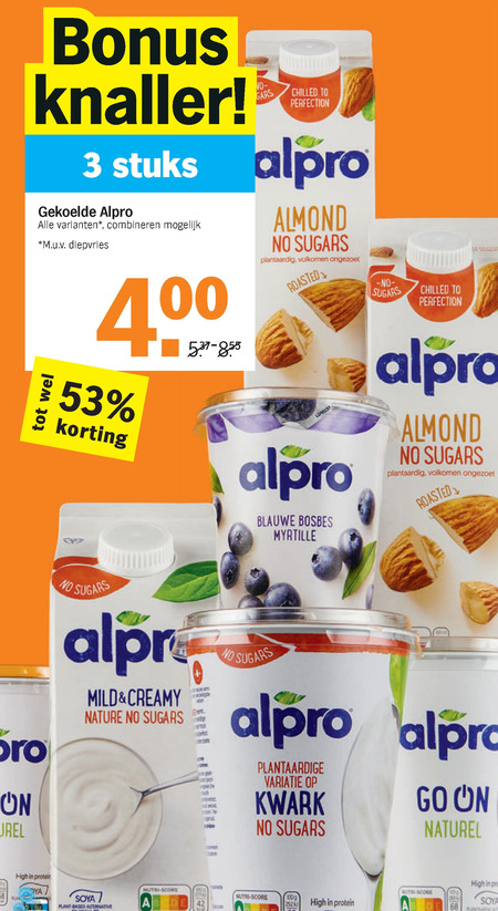 Alpro   soja melk, soja zuivel folder aanbieding bij  Albert Heijn - details