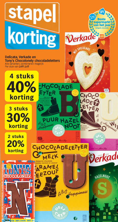 Delicata   chocoladeletter folder aanbieding bij  Albert Heijn - details