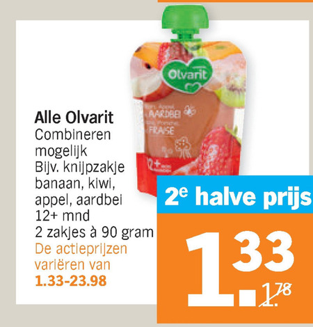 Olvarit   babyvoeding folder aanbieding bij  Albert Heijn - details