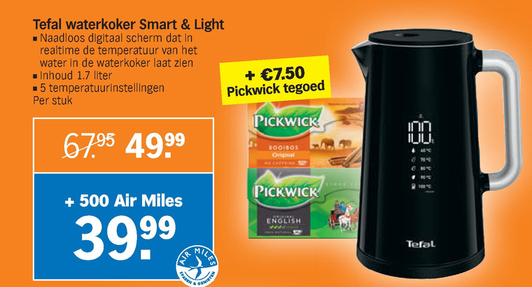 Pickwick   waterkoker, thee folder aanbieding bij  Albert Heijn - details