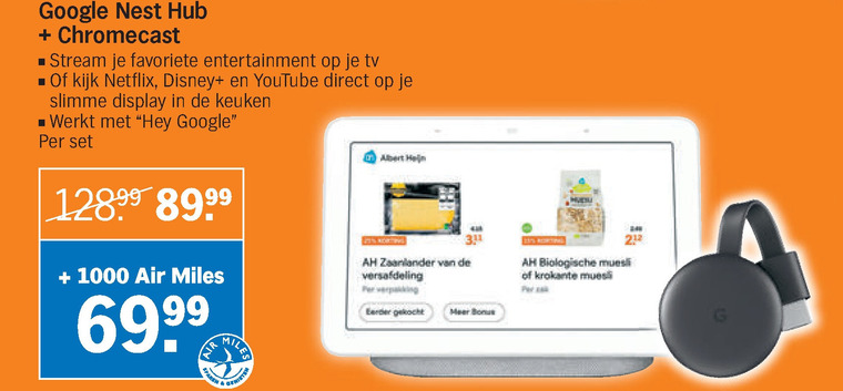 Google   media streamer folder aanbieding bij  Albert Heijn - details