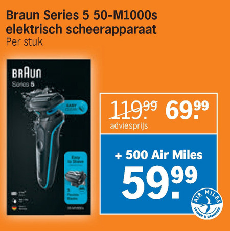 Braun   elektrisch scheerapparaat folder aanbieding bij  Albert Heijn - details