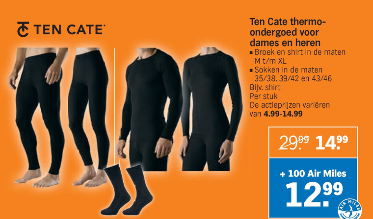 Ten Cate   dames thermo t-shirt, herenthermobroek folder aanbieding bij  Albert Heijn - details