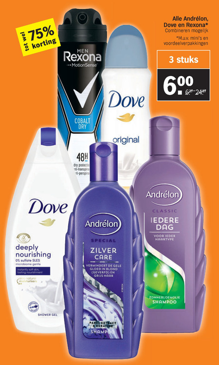 Dove   deodorant, douchegel folder aanbieding bij  Albert Heijn - details